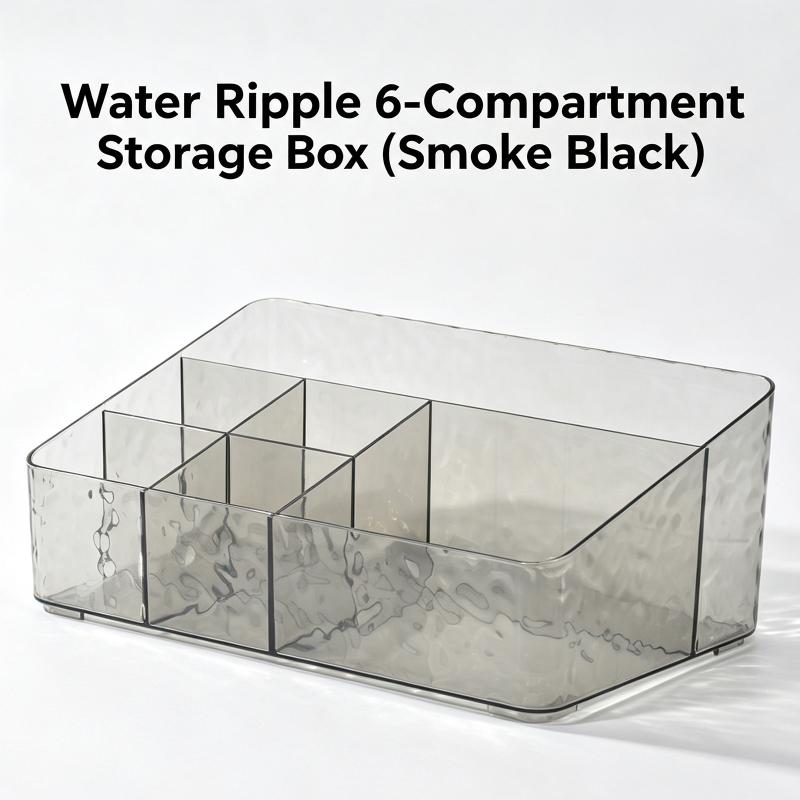 Luxury Skincare Tools - 6 Compartment Clear Cosmetic Storage Box