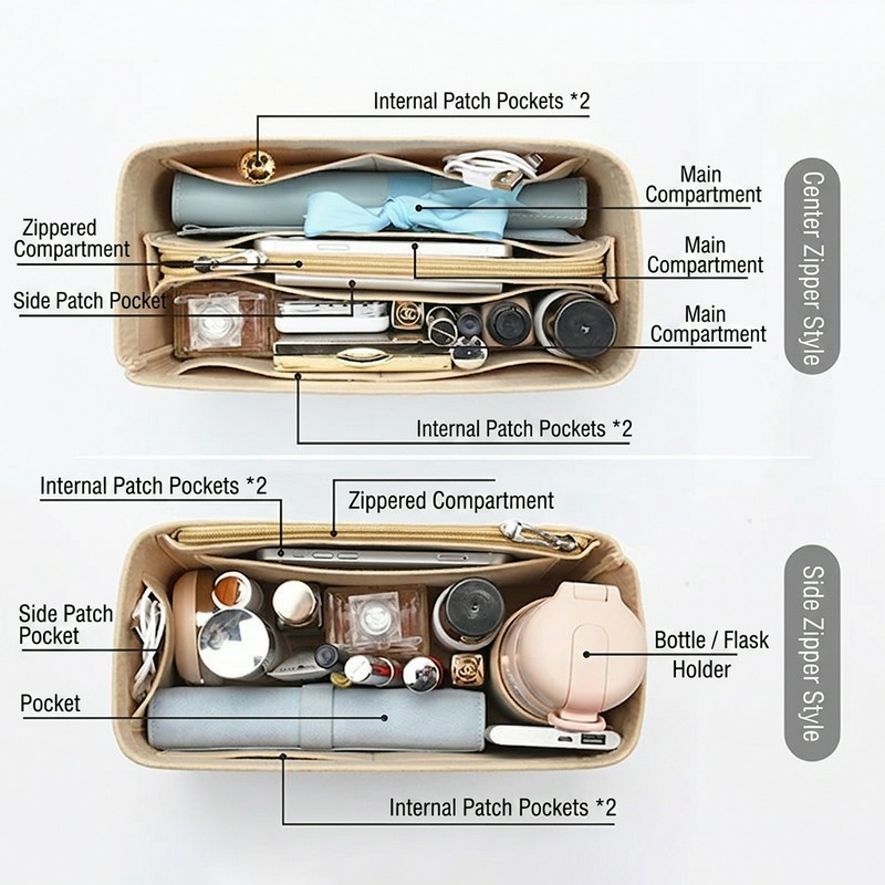 Women Felt Insert Bag Purse Or - Luxury Skincare And Makeup Brands recension och pris